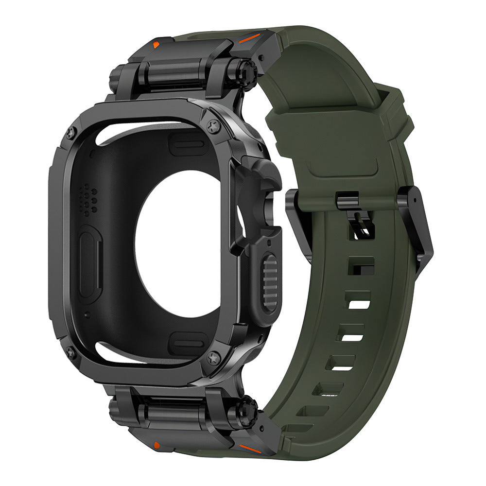 RavenTac Fluoro Rubber Band With 2-In-1 TPU PC Case For Apple Watch