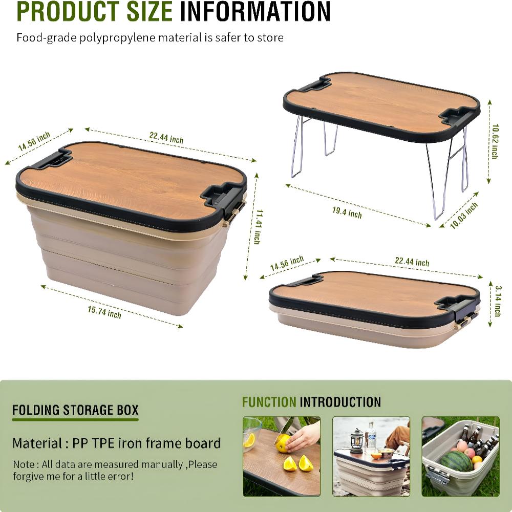Sammenklappelig opbevaringskasse til camping for campister, holdbar organizer