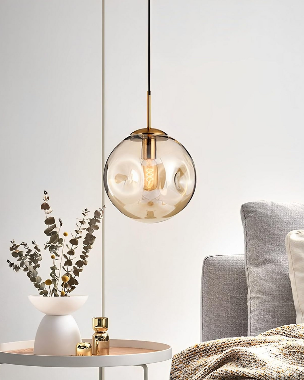 VeraLux Amber Glass Light With Subtle Vintage Glow For Any Ceiling