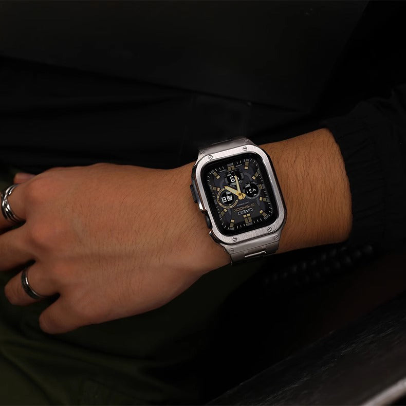 Avelon příslušenství pro Apple Watch s nerezovým pouzdrem a ocelovým páskem