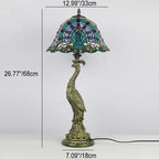 Aurena Tiffany-stil bordlampe med kuppelskjerm i flerfarget glass
