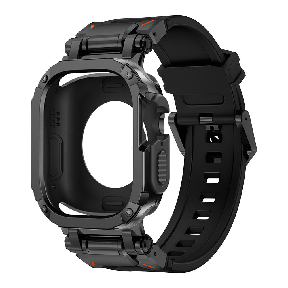 RavenTac 2'si 1 Arada TPU PC Kılıflı Fluoro Kauçuk Bant Apple Watch İçin