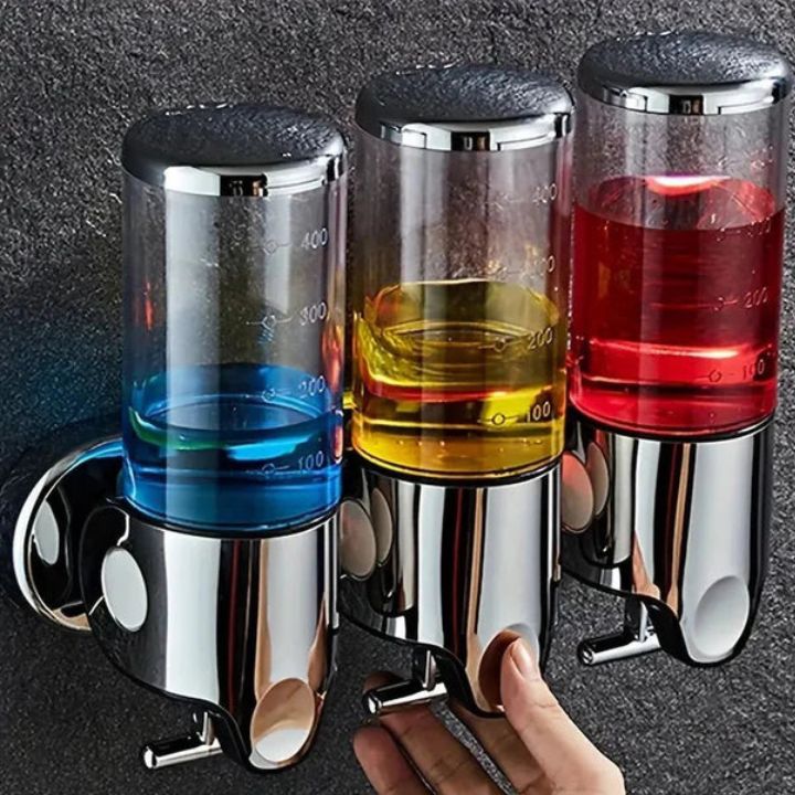 Wall Mounted Soap Dispenser | SudsStation Bathroom Organizer | Stainless Steel & ABS | 16.9 fl oz | Set of 1–3