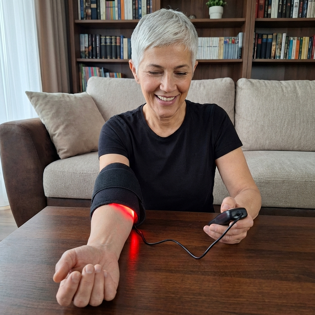 Elbow Support For Joints With Red Infrared Light Pad