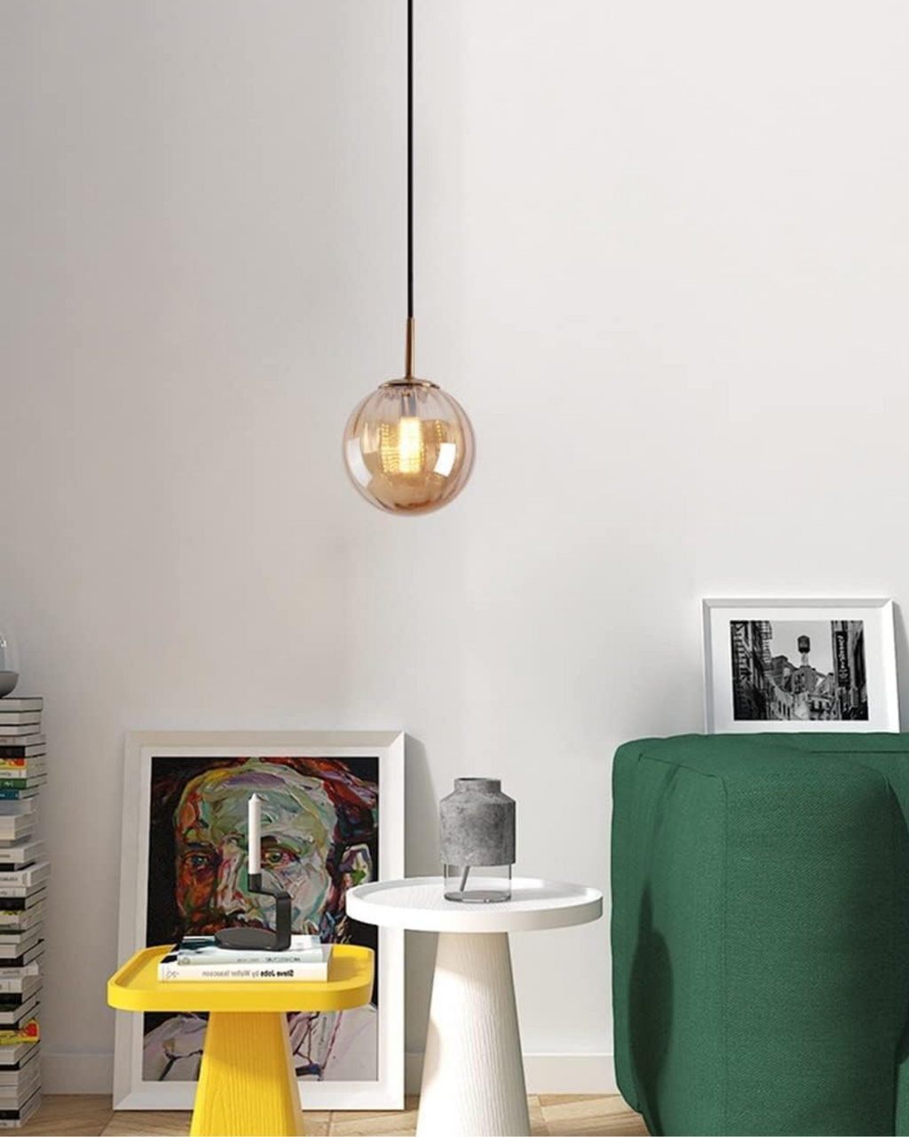 VeraLux Amber Glass Light With Subtle Vintage Glow For Any Ceiling
