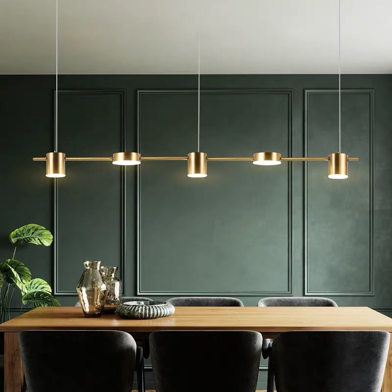 Lyria Trommel-Pendelleuchte, Licht in Schwarz-Gold-Finish, 3 bis 5 Lichter