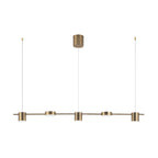 Lyria Trommel-Pendelleuchte, Licht in Schwarz-Gold-Finish, 3 bis 5 Lichter