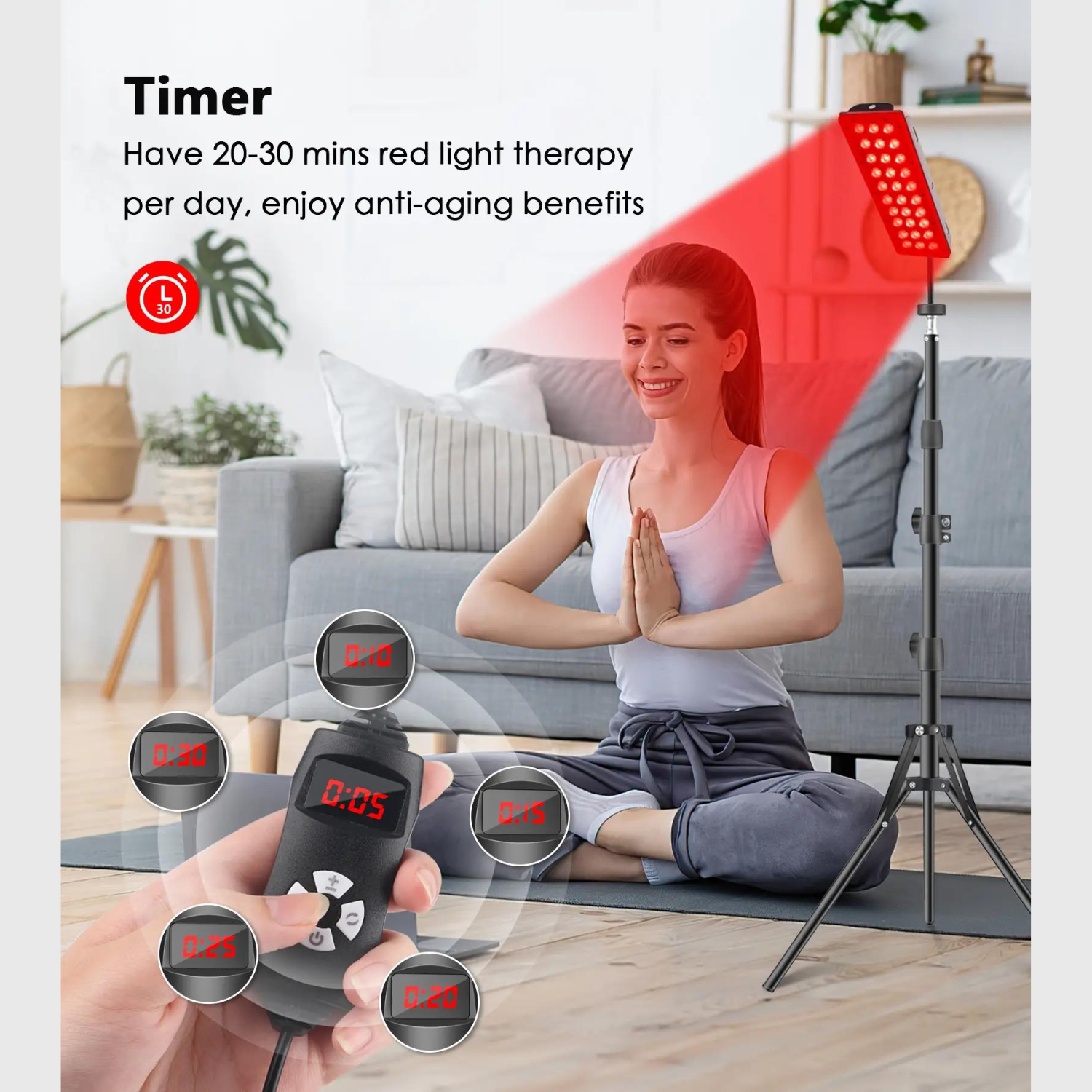 Red Light Stand 1H Floor Lamp For Home Pain Relief