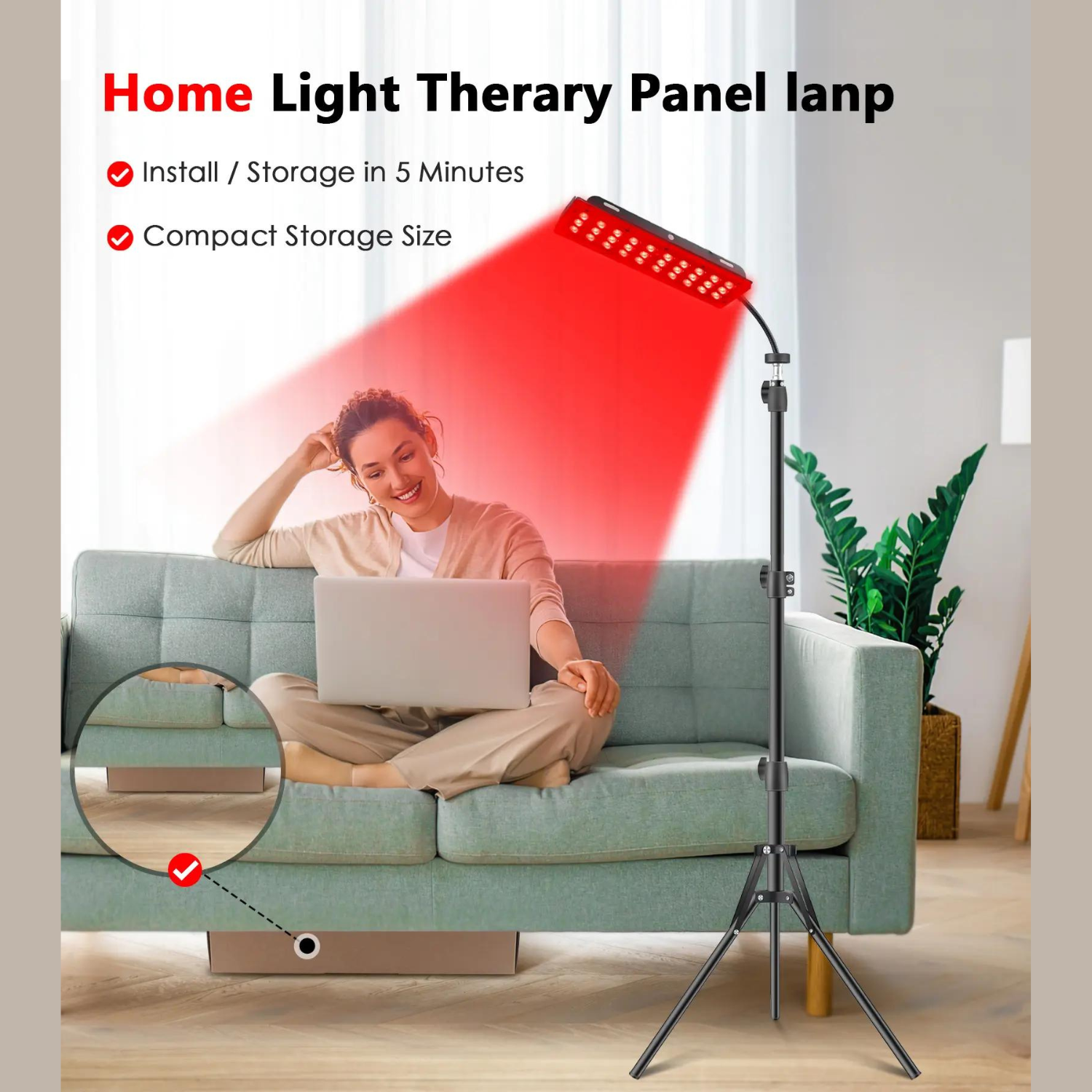 Lampadaire à lumière rouge 1H pour soulagement de la douleur à domicile