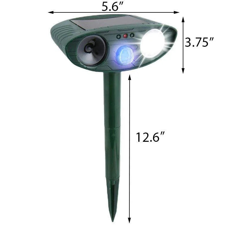 Disuasor de ciervos solar FloraShield con ráfagas ultrasónicas de 2.5 segundos para jardines