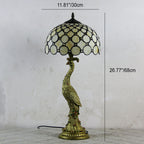 Aurena Tiffany-stil bordlampe med kuppelskjerm i flerfarget glass