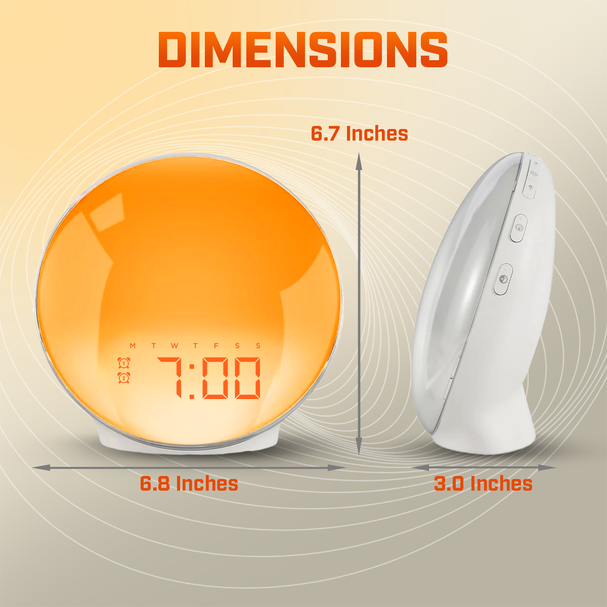 LumaRise LED Clock With Snooze And Natural Light For Bedrooms