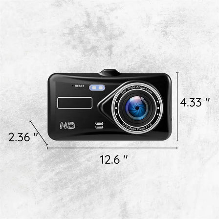 Wireless Twin Dash Cam With Front Or Rear View, 1080p, 4-Inch LCD