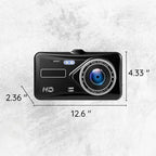 Wireless Twin Dash Cam With Front Or Rear View, 1080p, 4-Inch LCD