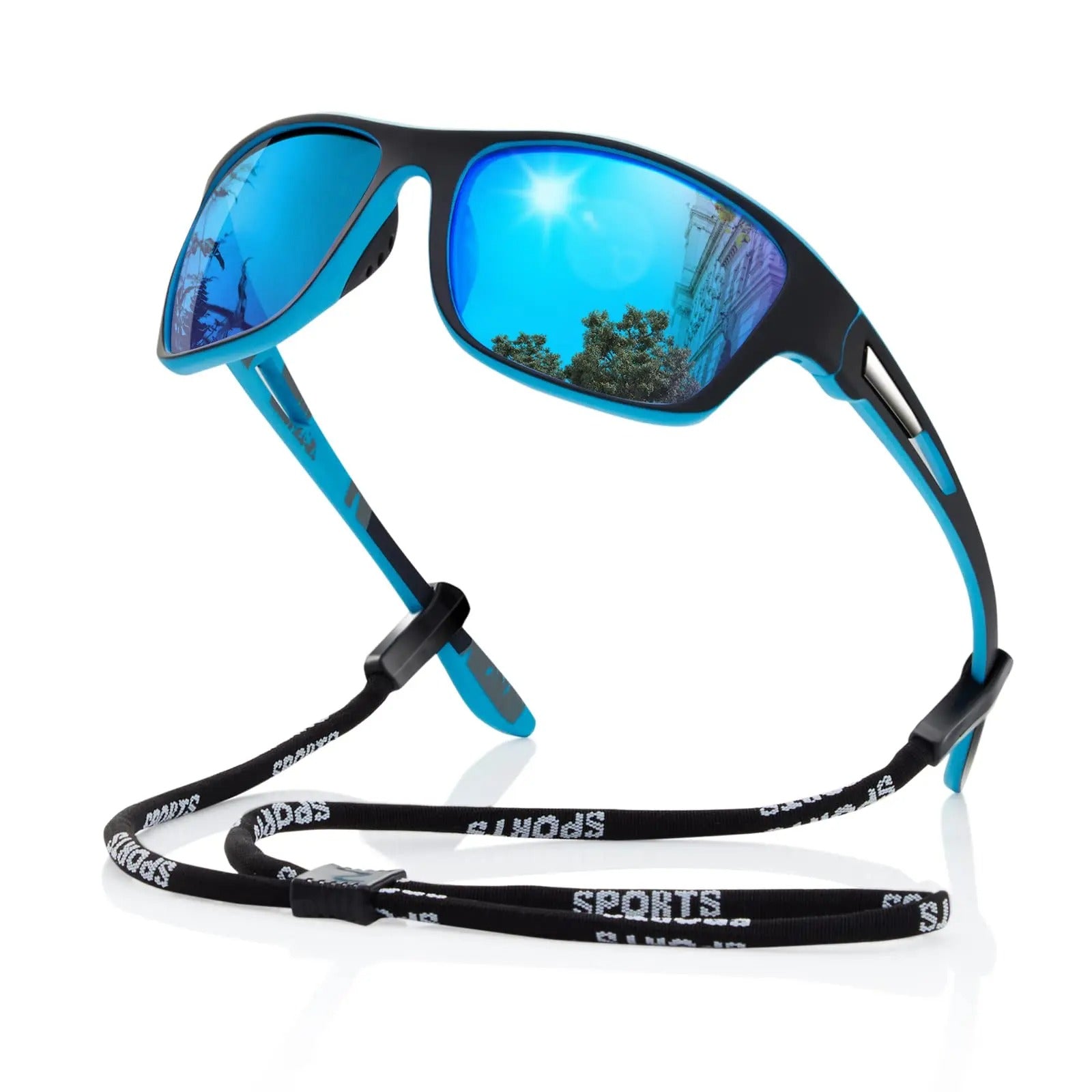 Men's UV400 Polarised Wrap Sunglasses Ideal For Cycling And Running