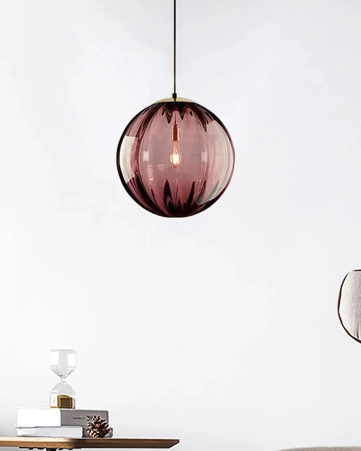 VeraLux Amber Glass Light With Subtle Vintage Glow For Any Ceiling