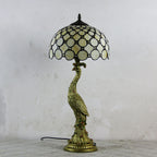 Aurena Tiffany-stil bordlampe med kuppelskjerm i flerfarget glass