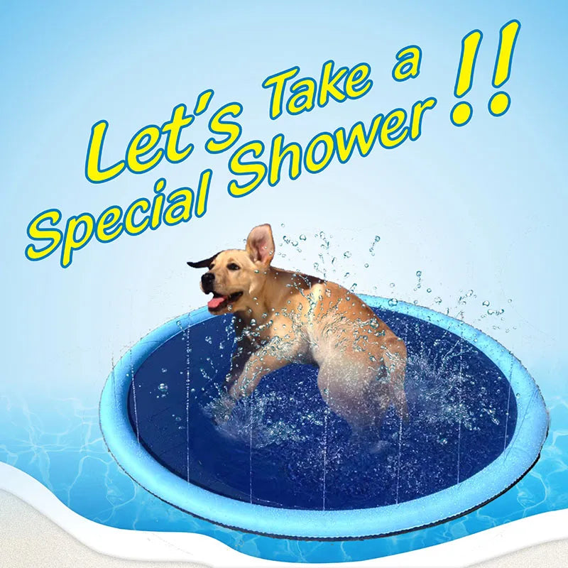 水しぶき付きインフレータブル犬用スプラッシュパッドで、この夏犬を涼しく保つ