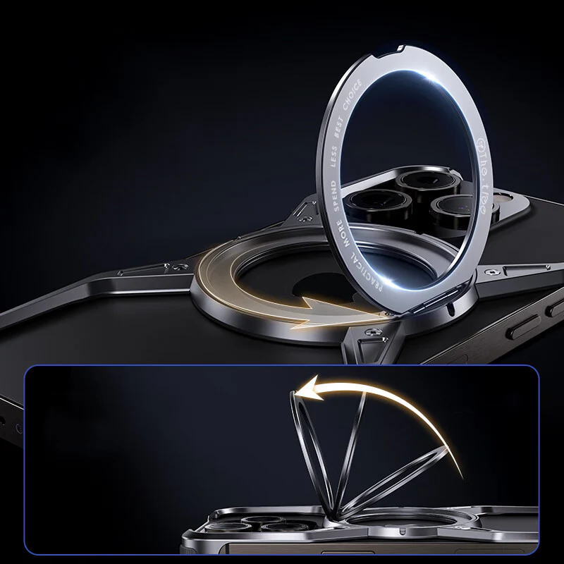 Avelon Air Cushion Case With Magnetic Pivot And 360 Degree Ring Stand