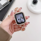 Luksusowa bransoleta do smartwatcha z diamentowymi ogniwami, błyszcząca i olśniewająca