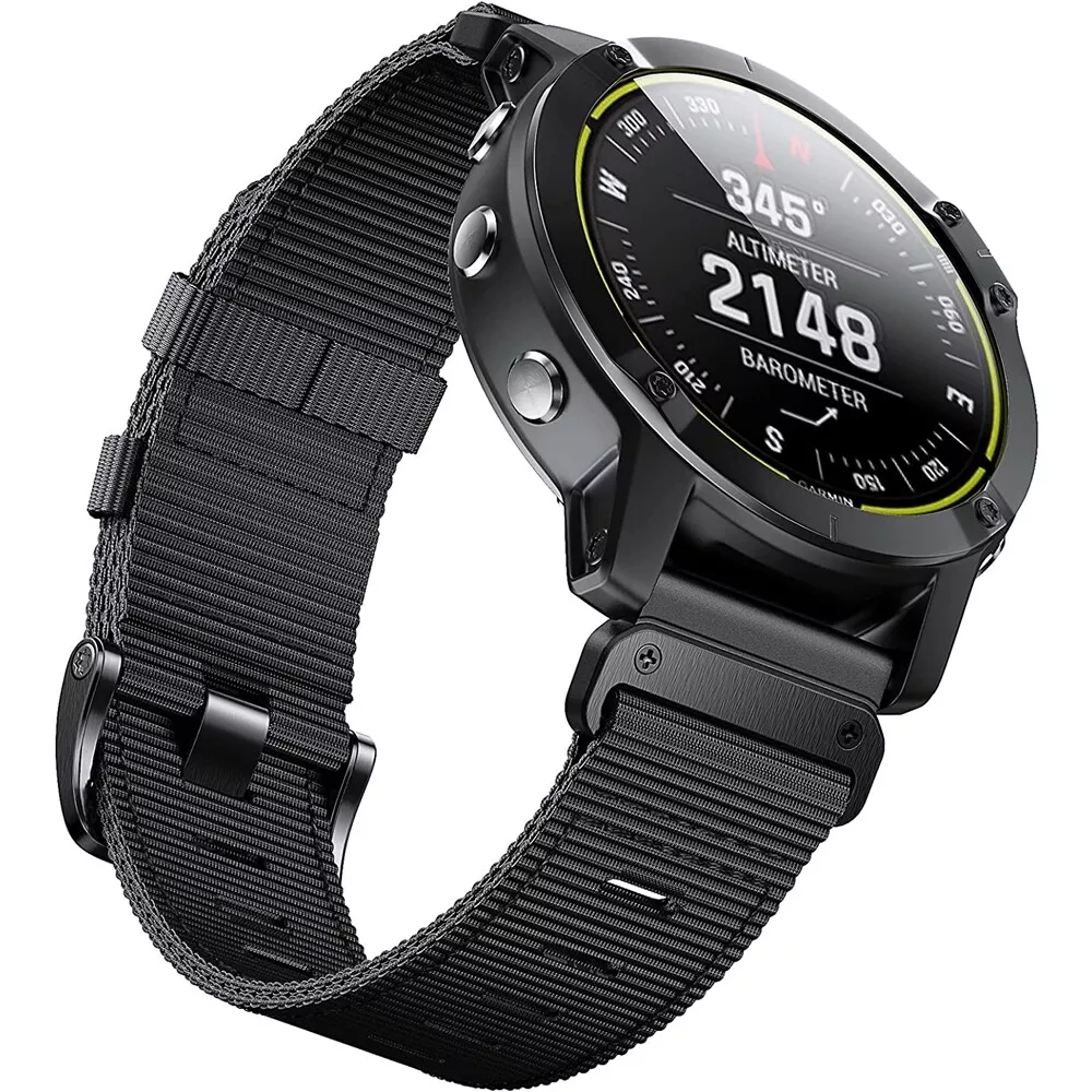 Brățară tactică din nailon Rivaro pentru seria Garmin Fenix 5, 5X Plus, 6X, 6 Pro, 7, 7X, 8