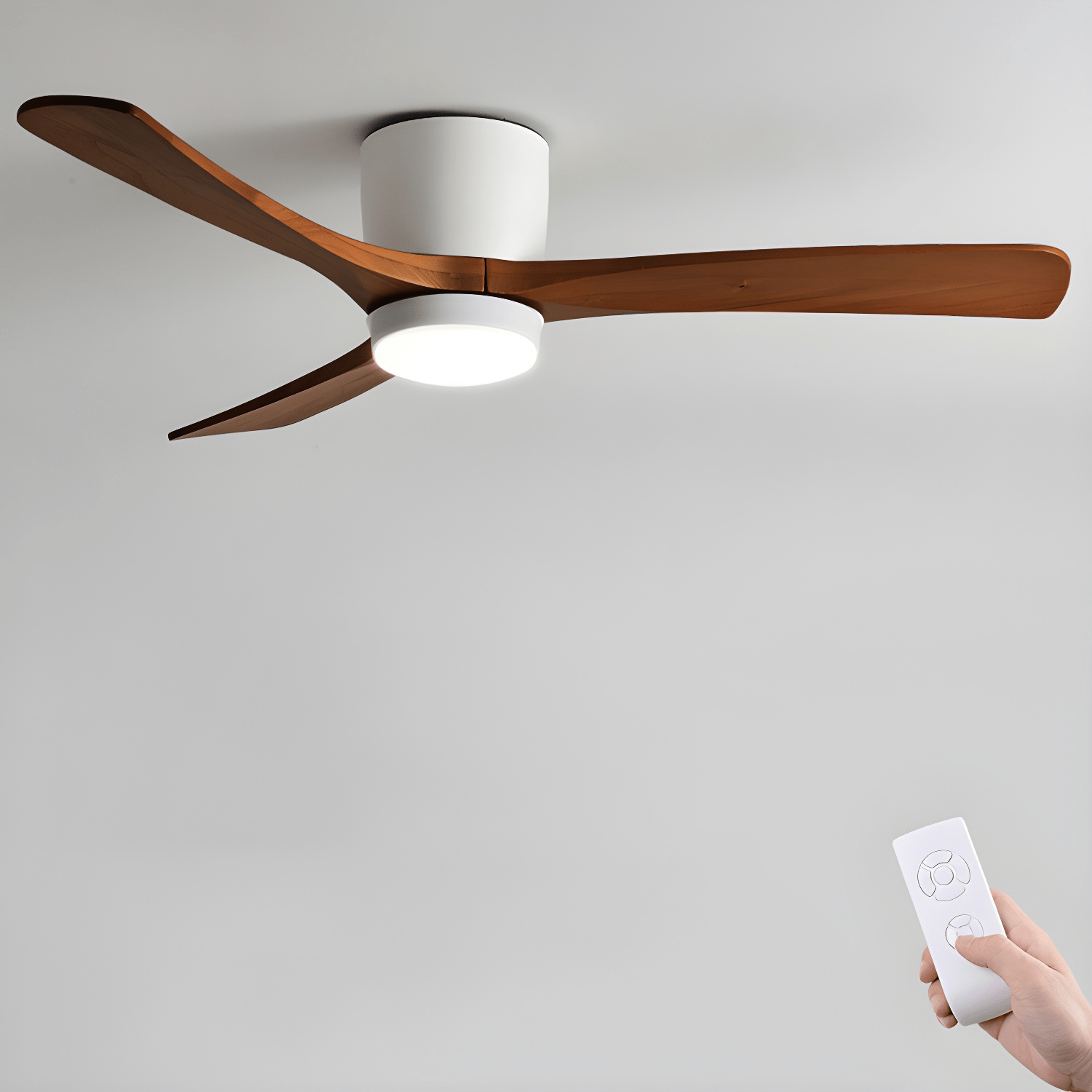 Everwood Nordic Wood Finish Ceiling Fan With LED Light, 42-Inch Or 48-Inch