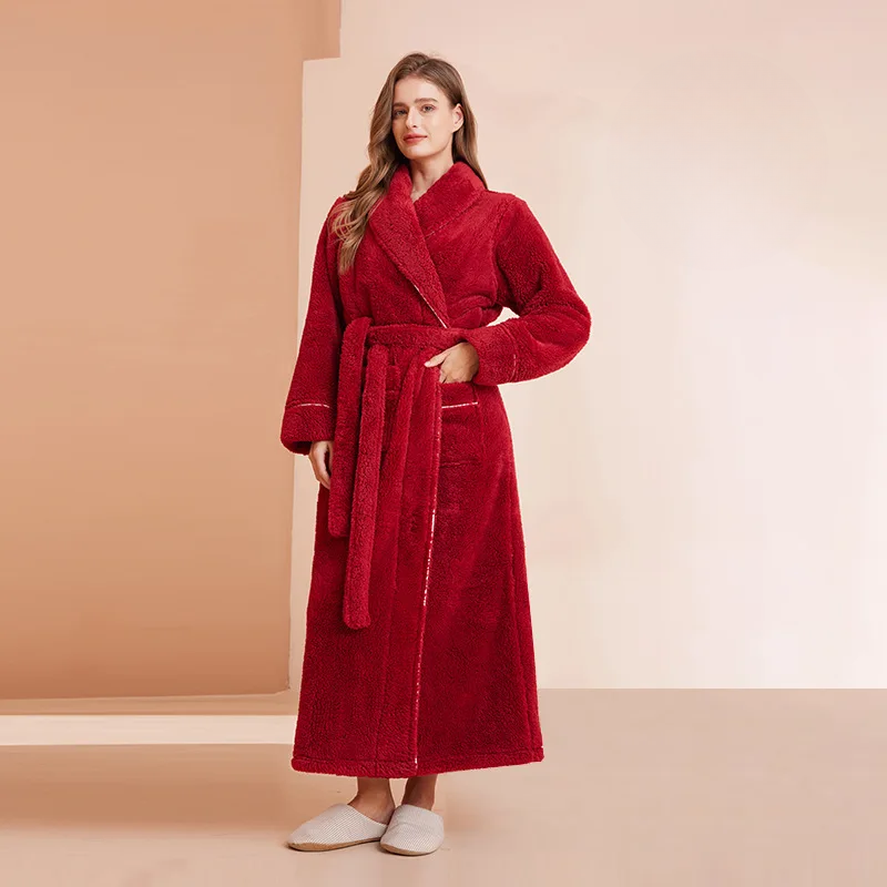LumaWool Erkek Bornozu Kalın Flanel Günlük Sıcaklık İçin