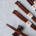 Miyabi Wooden Chopstick Set With Golden Sakura Motif