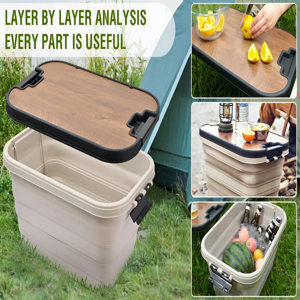 Sammenklappelig opbevaringskasse til camping for campister, holdbar organizer
