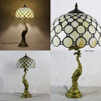 Aurena Tiffany-stil bordlampe med kuppelskjerm i flerfarget glass