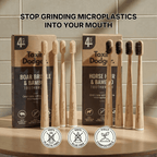 Natural Bristle Bamboo Toothbrush Set (4 Pack)
