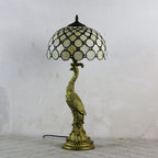 Aurena Tiffany-stil bordlampe med kuppelskjerm i flerfarget glass