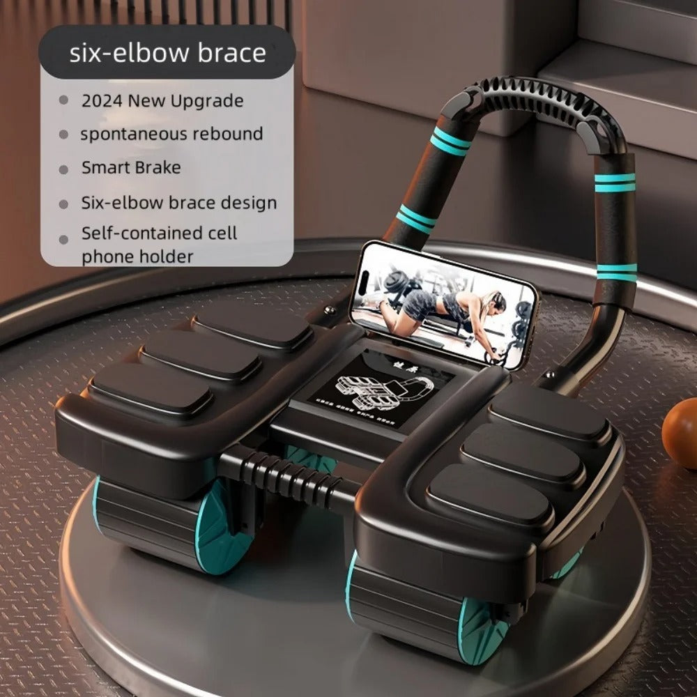 CorePulse Ab Wheel s automatickým návratem a chrániči loktů pro posílení středu těla