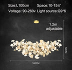 Lunsera Ceramic Petal Chandelier With Frosted Glass Shade