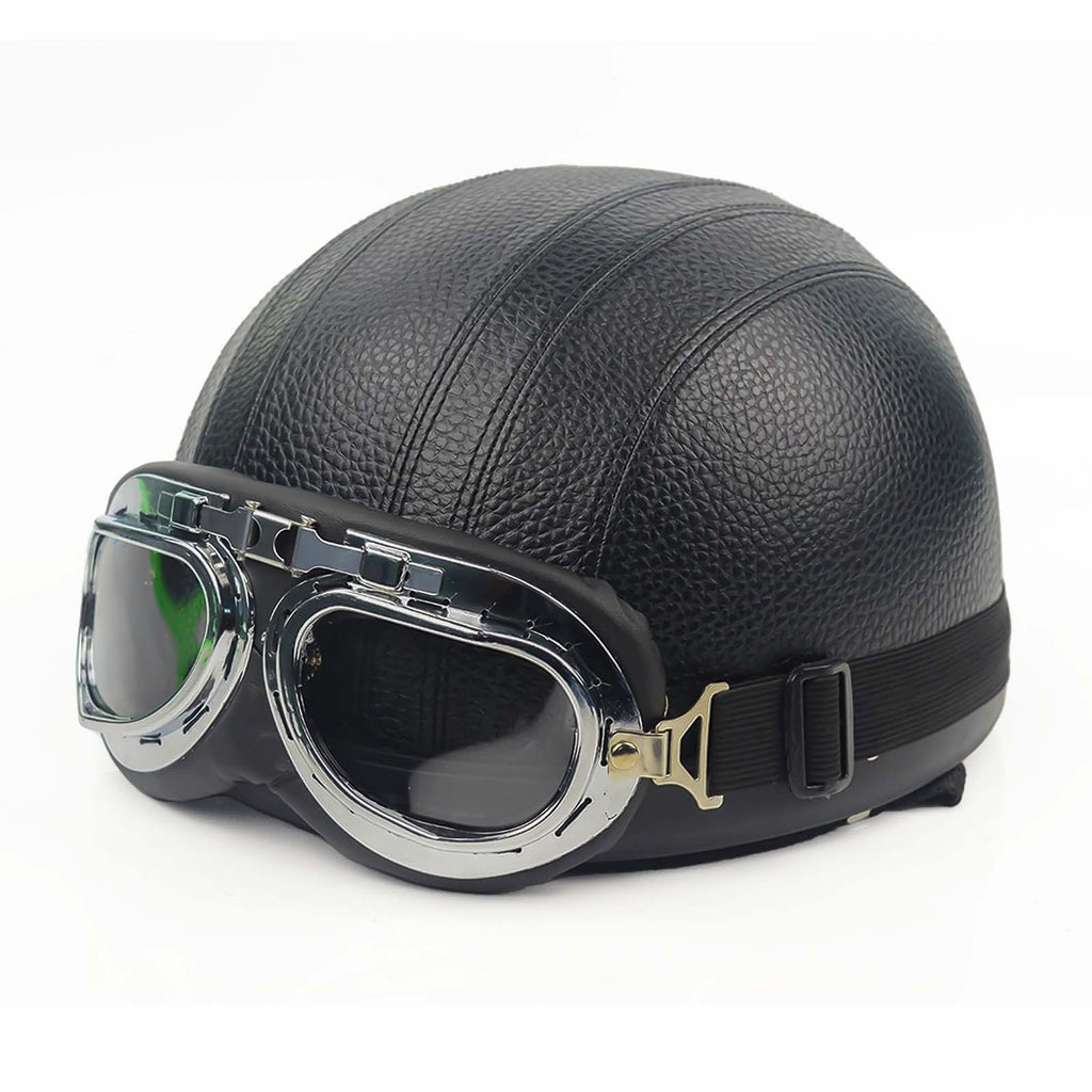 Harley Riders Vintage Gloss Half Helmet With Quick-Release Buckle