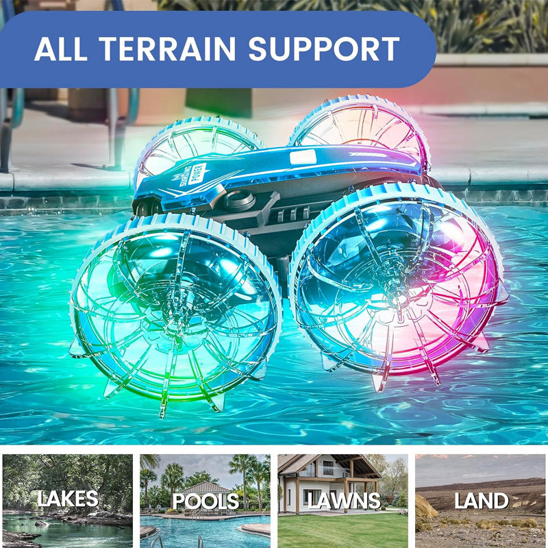RC Land and Water stunt Car with 2 Remote Controls