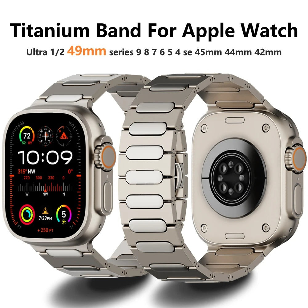 Tali Titanium Aureon Dengan Kunci Kupu-Kupu Untuk Apple Watch Ultra 1/2