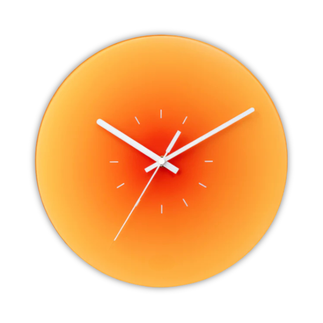 Horloge murale en verre NovaLuxe avec mouvement à balayage silencieux
