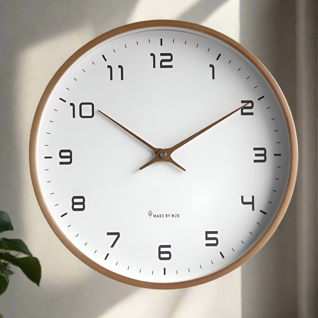 Kivara Wall Clock With Nordic Minimal Design In Light Natural Wood For Home And Office