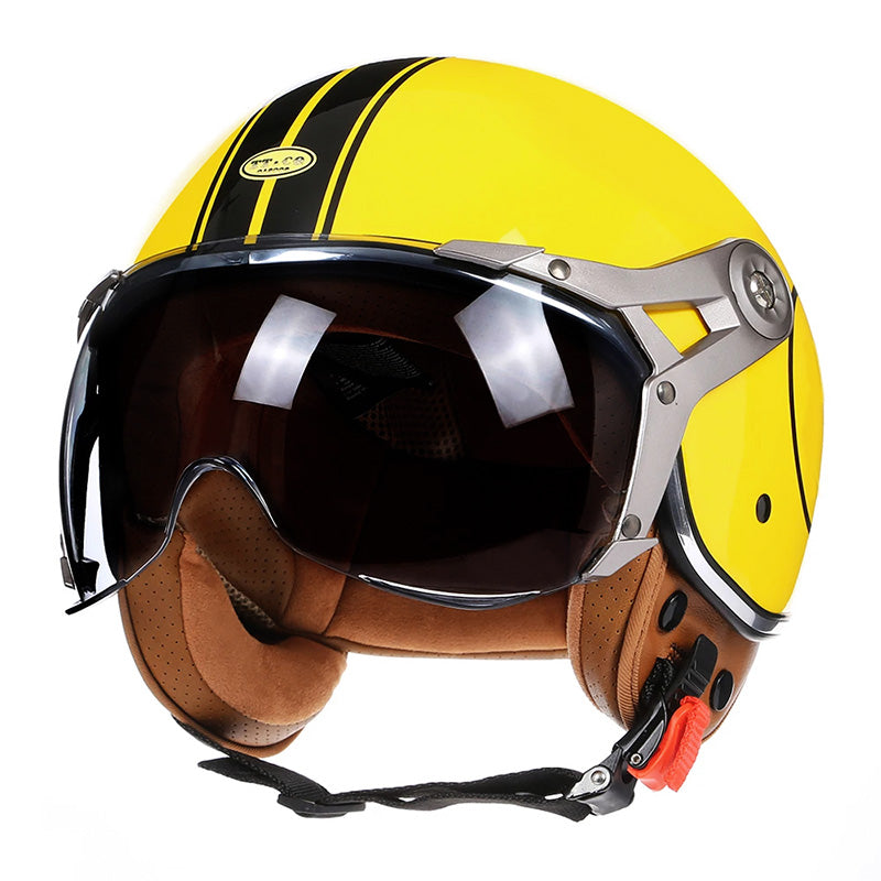 Casco LyraJet Vintage Rider con Visiera Bubble per Motociclisti