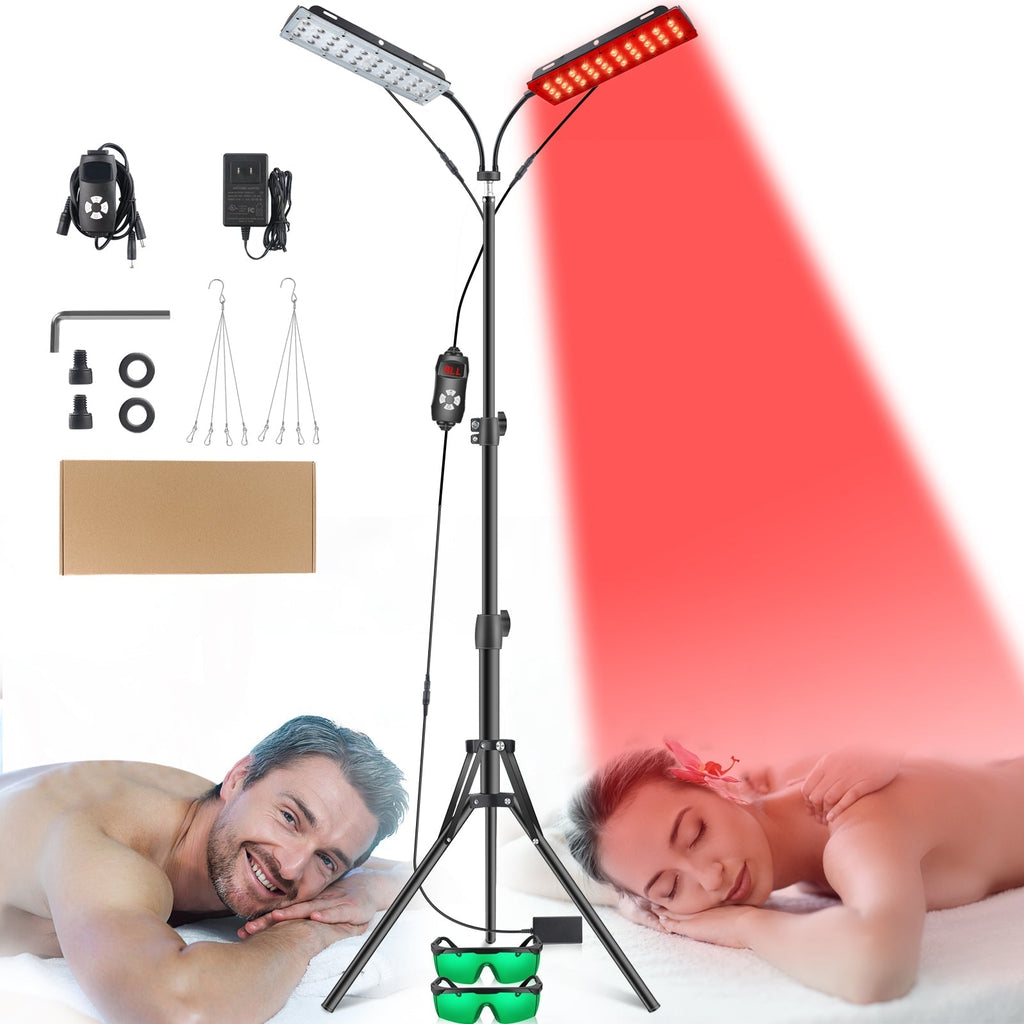 1H Dual Head Red Light Stand For Home Use And Wellness