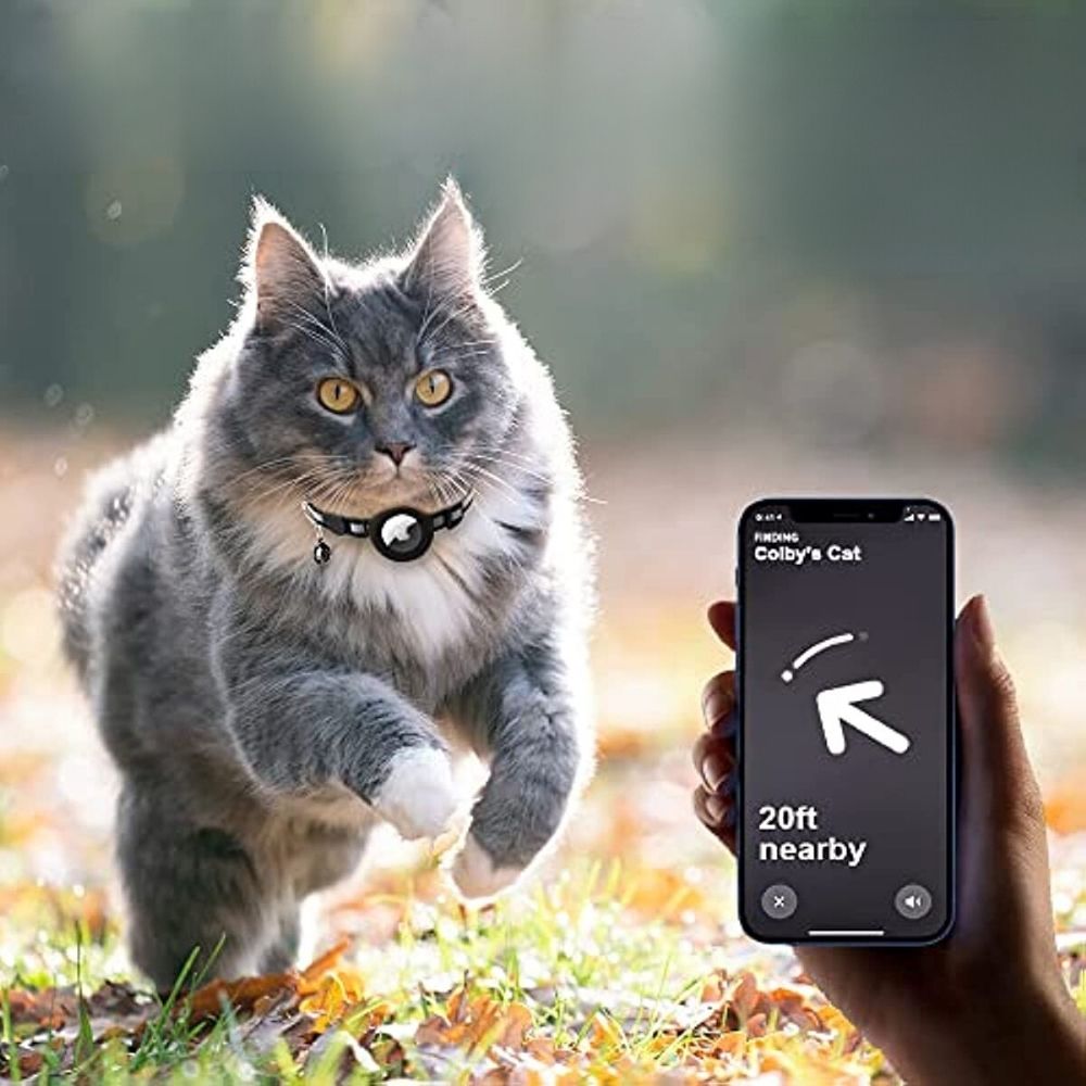 Asterra Reflekterande Halsband för Katter med Snabbkoppling för GPS-fäste för Nattspårning