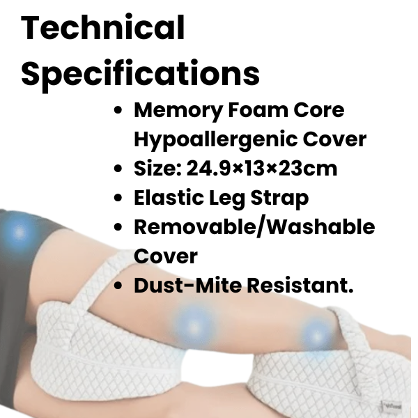 ErgoEase Memory Foam Knee Pillow For Side Sleepers