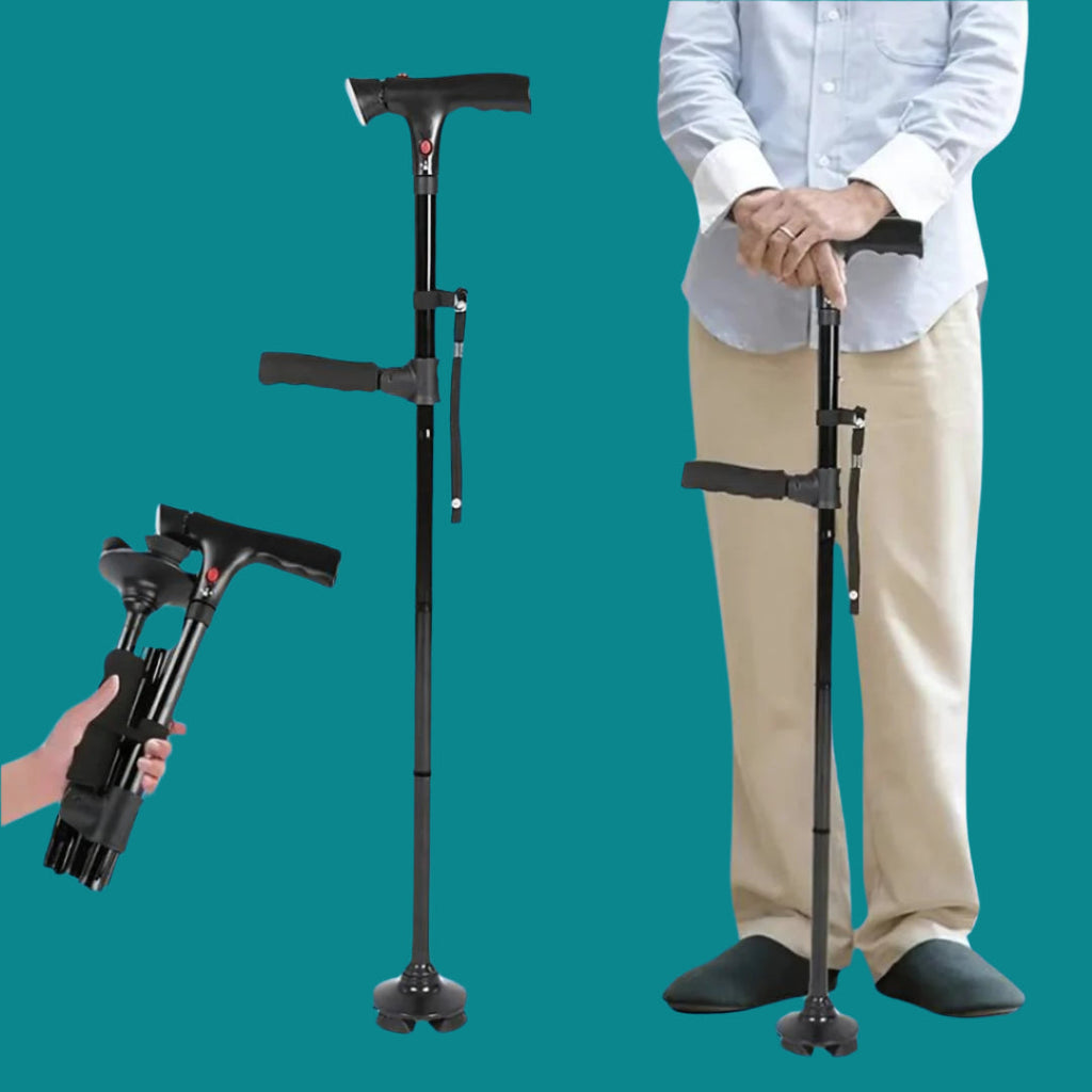 TrailEase Telescoping Cane With LED Light And Alarm