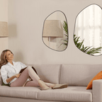 Miroir Nuage En Cadre Bois Doré Avec Design Asymétrique Décalé