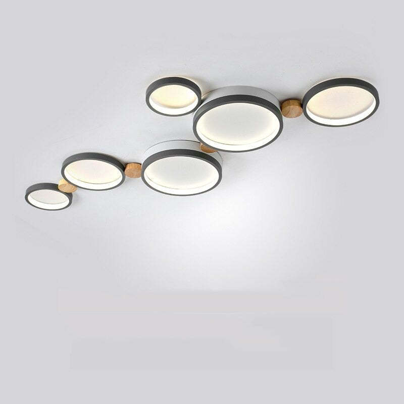Lampa sufitowa NovaLumen biała z szarym metalem nowoczesny design