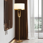 Lampada da terra in stile Art Deco con finitura oro Aurelia per interni eleganti