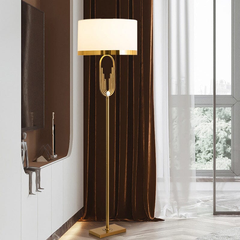 Lampada da terra in stile Art Deco con finitura oro Aurelia per interni eleganti