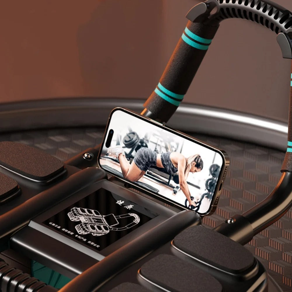 CorePulse Ab Wheel s automatickým návratem a chrániči loktů pro posílení středu těla