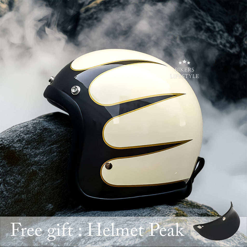 Vintage Helmet With Low-Profile Design For Riders, DOT And ECE Certified